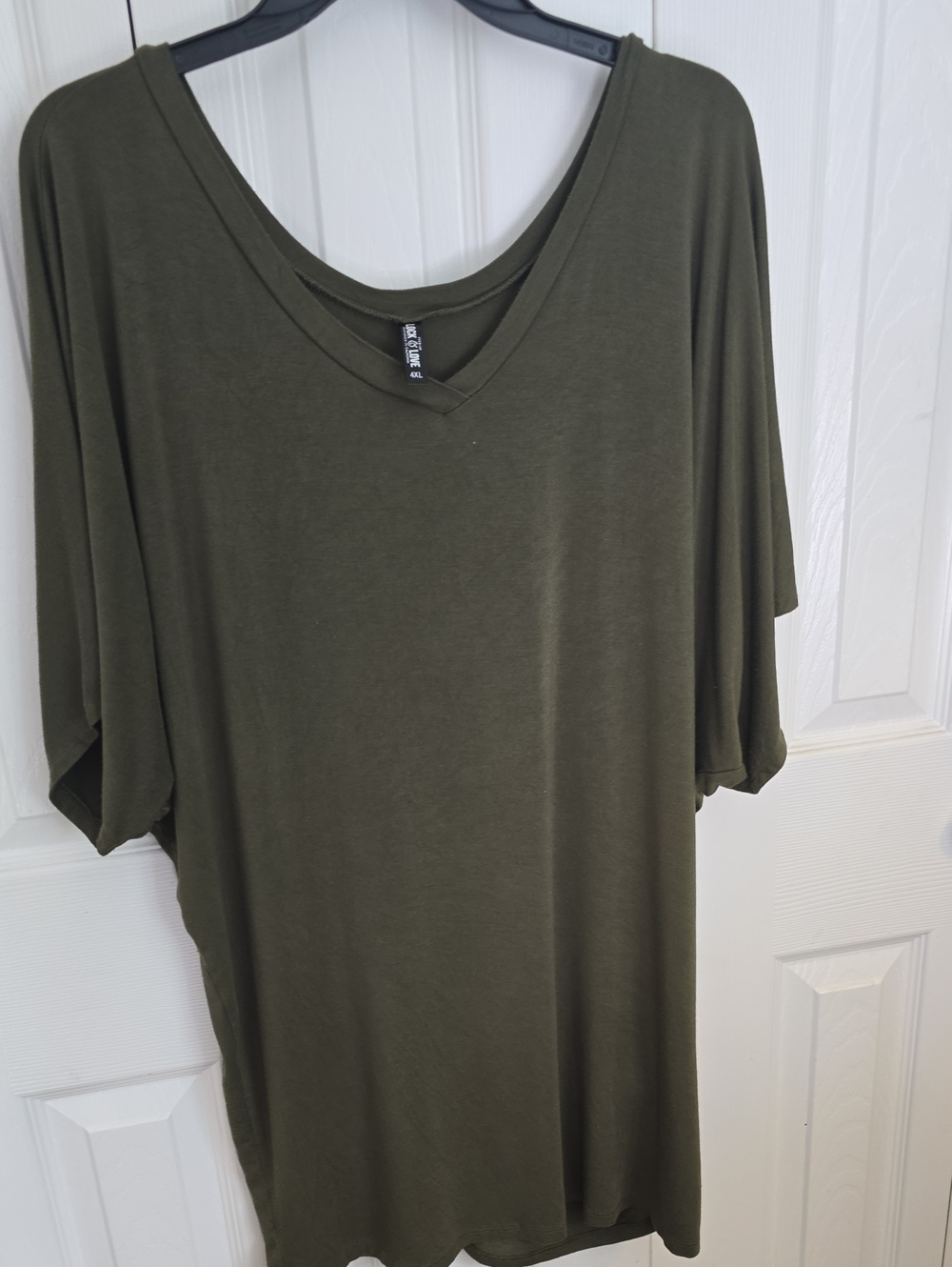Olive V-Neck Short Sleeve Tee by No Boundaries